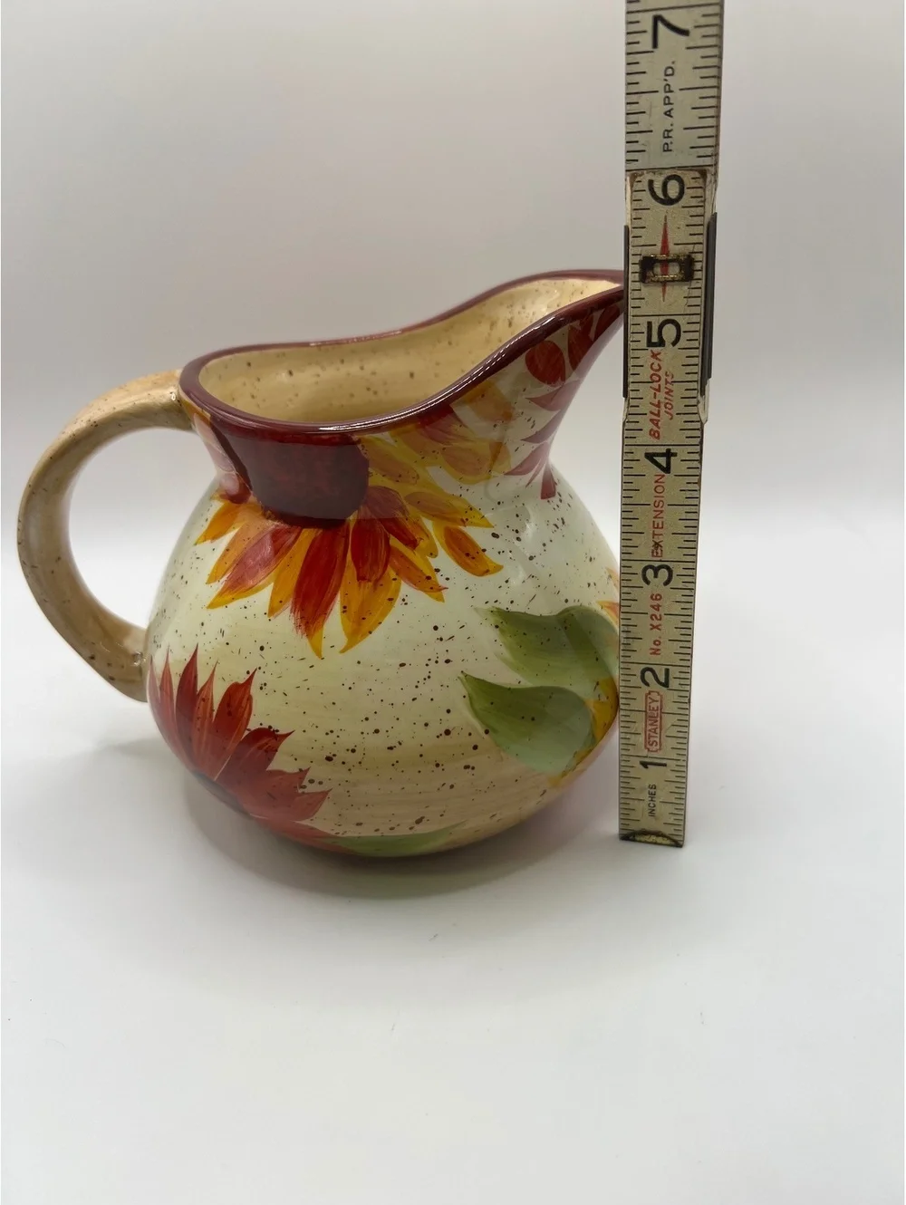 Evening Sun Fall Sunflower Autumn Thanksgiving Pfaltzgraff Creamer 5 1/2” tall